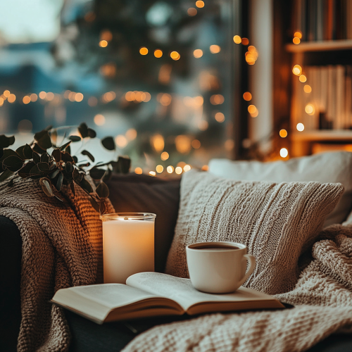 Warm, elegant profile picture background with bokeh effect