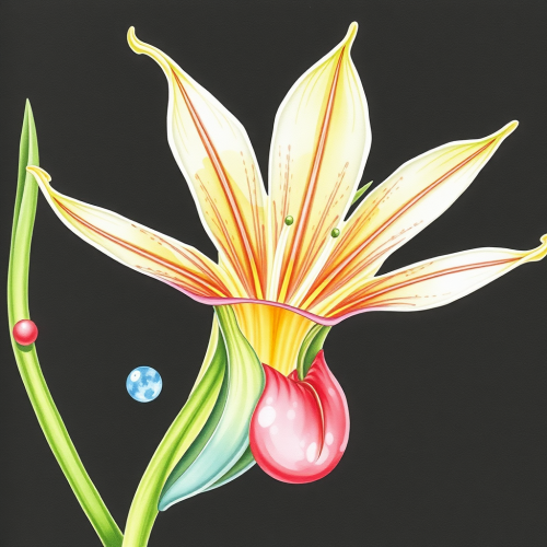 Watercolor Venus Flytrap Botanical Science Illustration