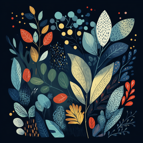 Whimsical Nature Scene in Vibrant Colors