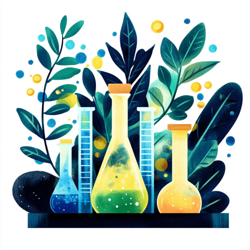 Whimsical Science Lab on White Background