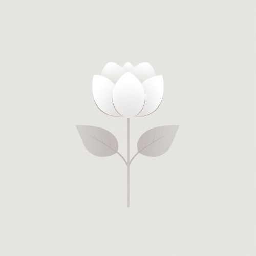 White Cotton Flower Logo on Clean Background