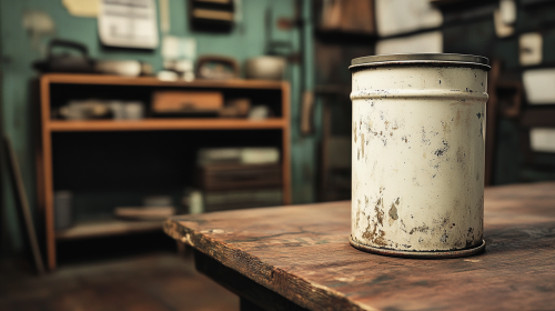 White paint can in 19th century Japan atelier