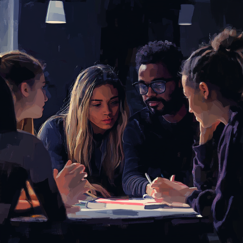 Work Together: Diverse Coworkers in Modern Office