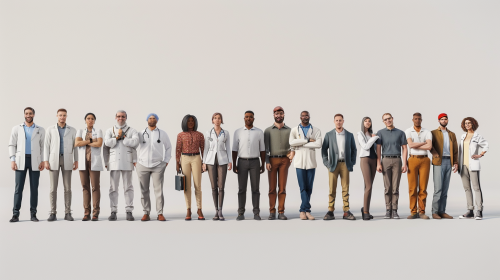 Workers from various fields gathered for group photo. Workers from various fields gathered for group photo.