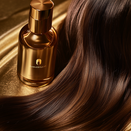 Young girl's well-groomed hair in elegant salon. Premium setting.