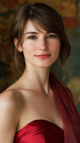 Young lady in red dress