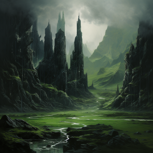 mountain-landscape-dark-metallic-structure