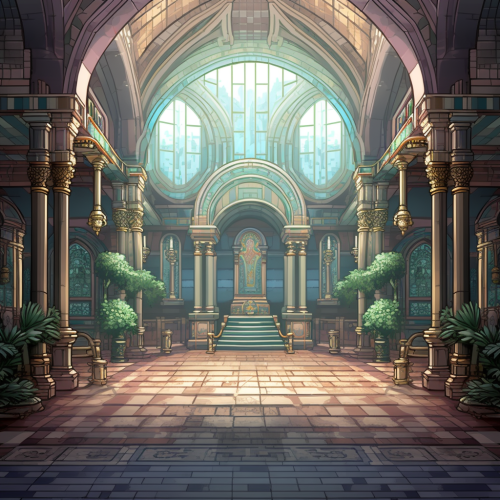 Abandoned Cathedral Interior Pixel Art