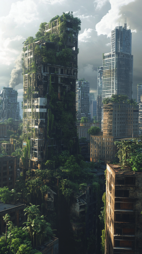 Futuristic Abandoned City Nature Futuristic Abandoned City Nature