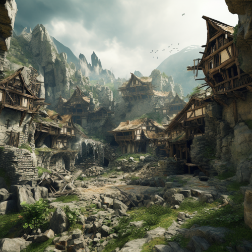 A haunting view of a collapsed medieval village