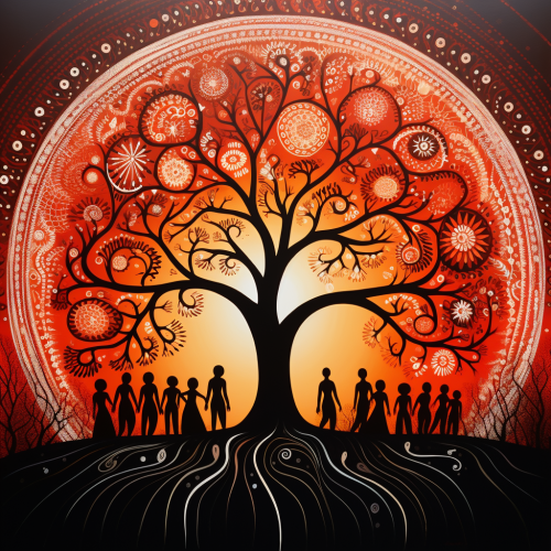 Beautiful Aboriginal tree representing feminine energy