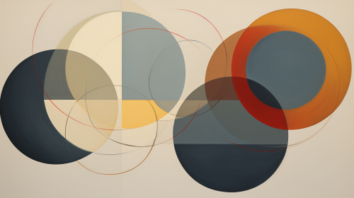 Abstract circles and colors art piece