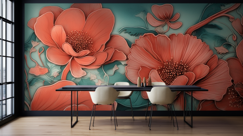 Colorful abstract mural artwork