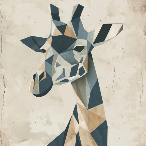 Abstract Giraffe Head Illustration Art