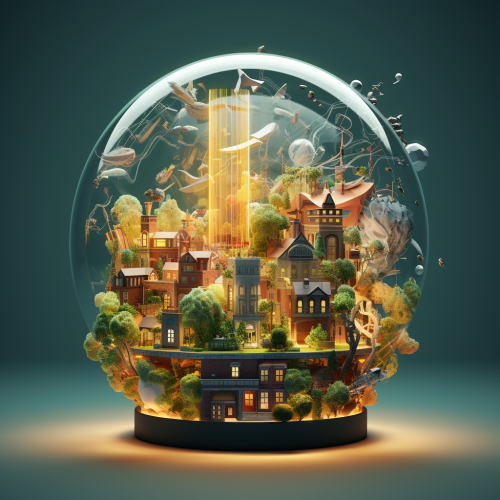 Abstract city with innovative energy Abstract city with innovative energy