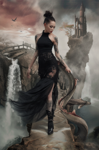 Abstract Tattoo Design: Koi Fish Transforming into Dragon