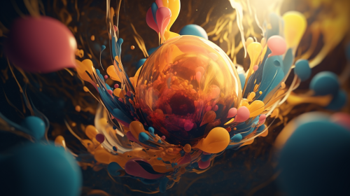 Abstract Life Complexity Intertwined Shapes Vibrant Colors