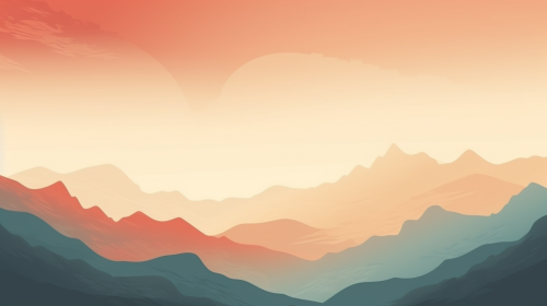 Retro Style Abstract Mountains Header Background