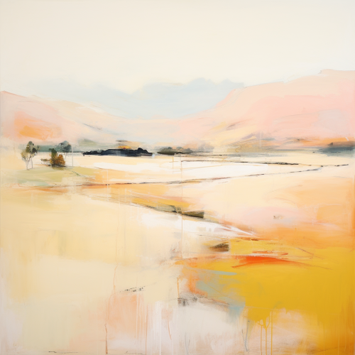 Minimalist abstract landscape painting