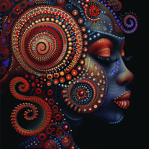 Abstract Woman Spiral Dotpainting