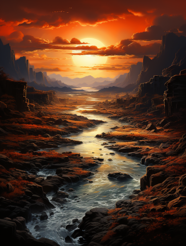 Aerial view of dark desert in Acadia