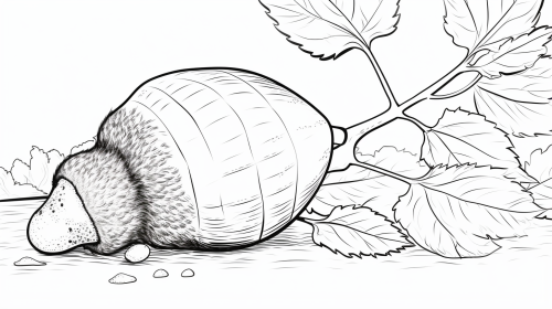 A zoomed-in view of an acorn