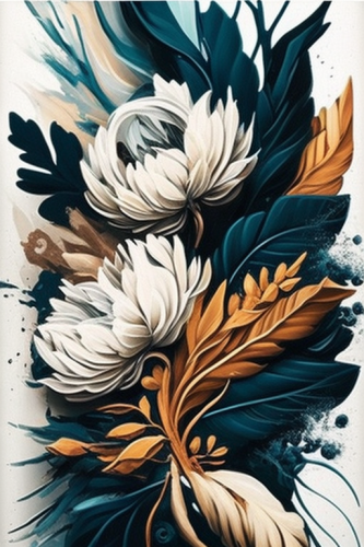 Beautiful Acrylic Floral Composition Artwork