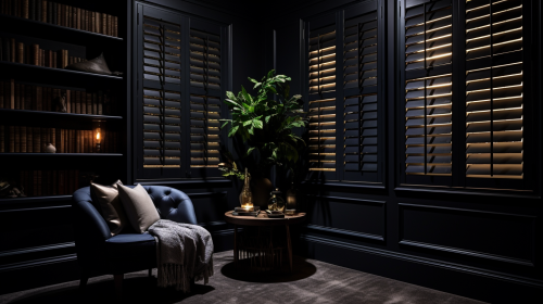 Adelaide interior home with closed plantation shutters