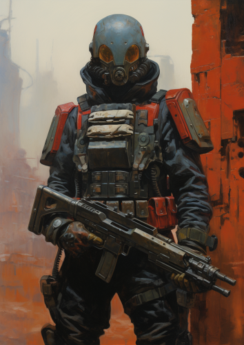 Character in Warhammer 40K: Male Futuristic Cop