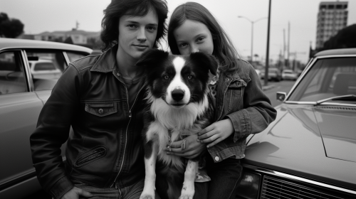 Cute Border Collie with Family in L.A.