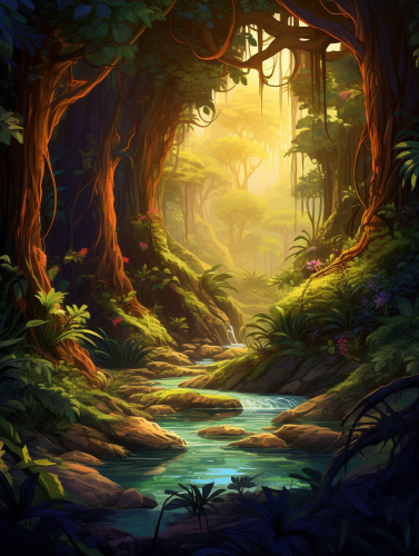 Jungle scene with hidden clues