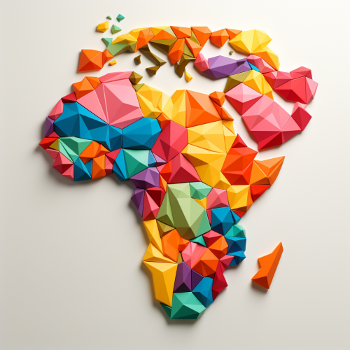 Vivid Africa Continent Map with Terrain