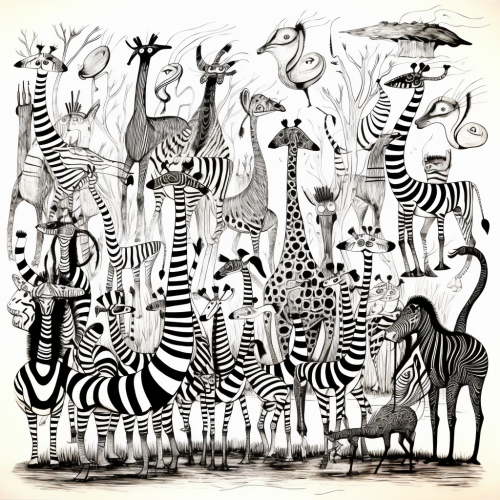 Joyful African animal dance celebration