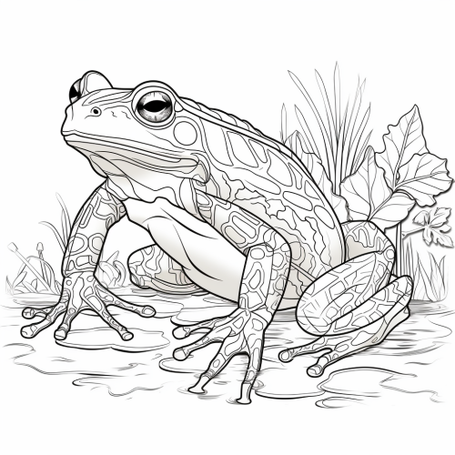 African Bullfrog in Black and White