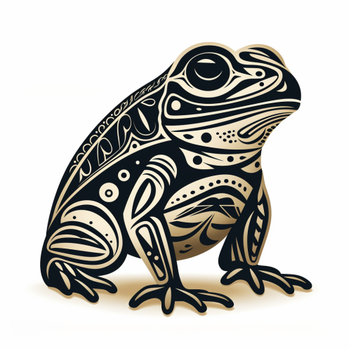 African bullfrog graphic in black and white