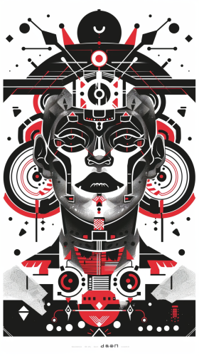 Minimal African Tribal Cyberpunk Cards Design