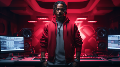 DJ Quik in Compton with pleased expression DJ Quik in Compton with pleased expression