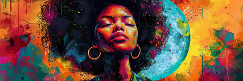 Afro Massaï Goddess Water Painting