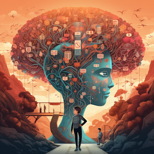 Illustration of AI bridging emotions and technology