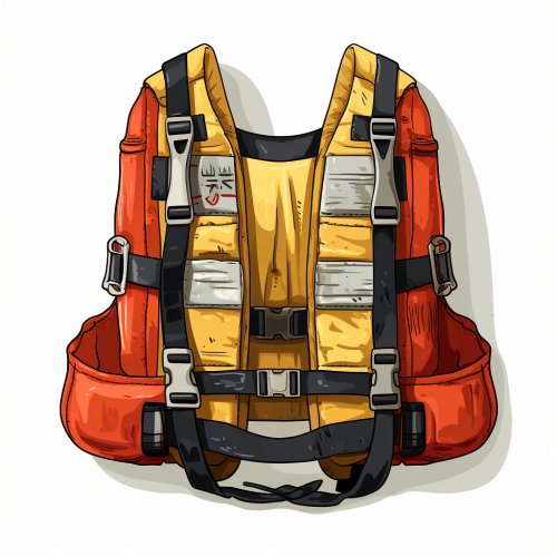 Airplane Safety Instructions Life Jacket Art