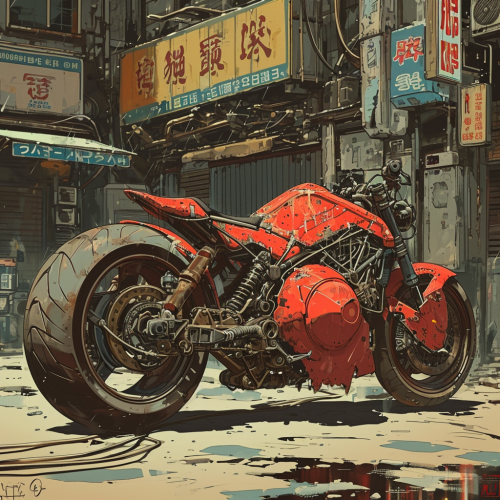 Akira Bike Kim Jung-Gi Art Style