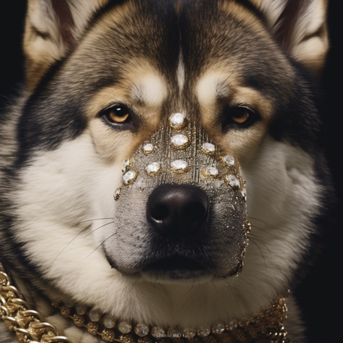 Akita Drake's Dog Diamond Chain Close Up