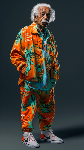 Albert Einstein in Travis Scott Sneaker