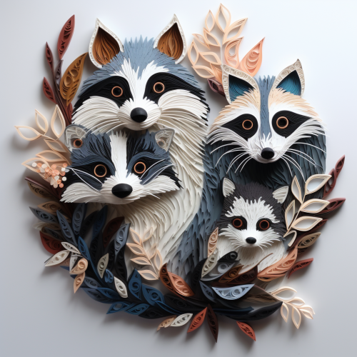 Quilled raccoons with unique fur varieties