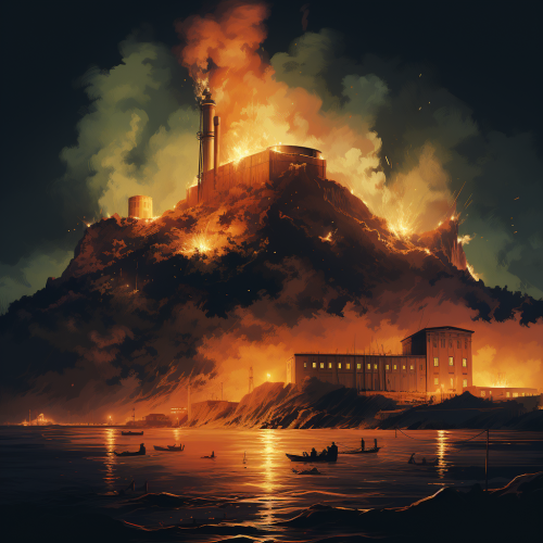 Breathtaking cinematic movie poster of Alcatraz Island