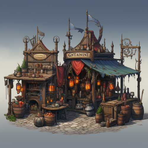 dnd fantasy alchemy street market