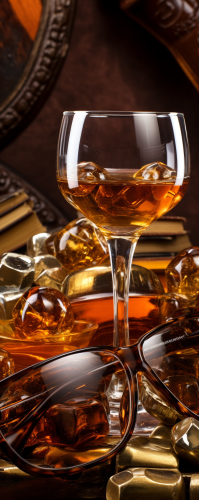 Glasses with Alcoholic Drinks in Studio