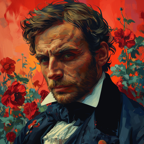 Illustration of Emmanuel Macron making a love hand sign