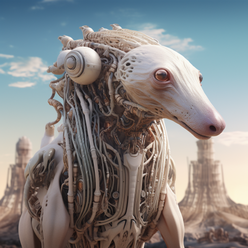 Alien dog with tentacles and heads Alien dog with tentacles and heads