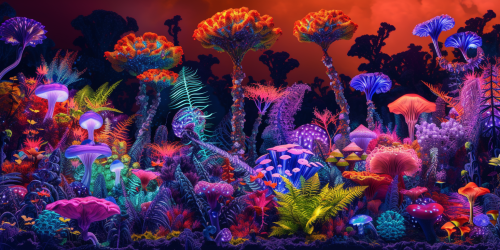 Contaminated Alien Rainforest with Bioluminiscent Flora Contaminated Alien Rainforest with Bioluminiscent Flora